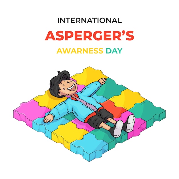 Vetor grátis ilustração de dia internacional de asperger desenhada à mão