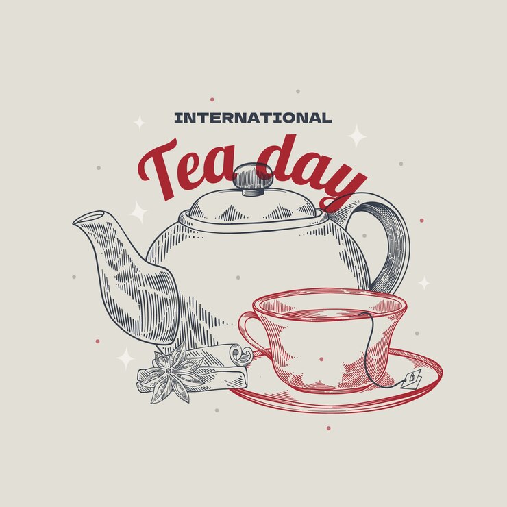 Vetor grátis ilustração de dia internacional do chá desenhada à mão