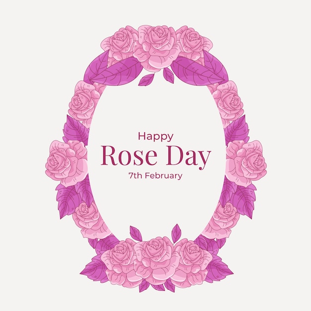 Vetor grátis ilustração de dia rosa desenhada de mão