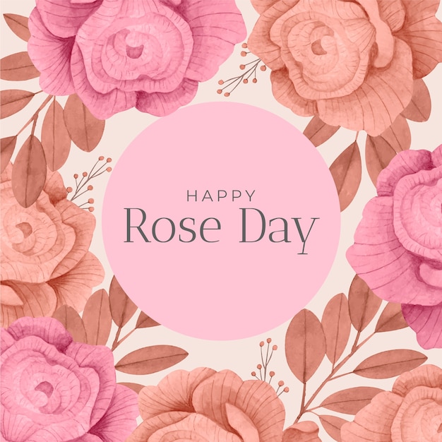 Vetor grátis ilustração de dia rosa em aquarela