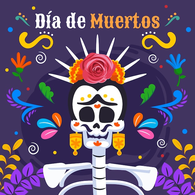 Vetor grátis ilustração de diâmetro plano de muertos