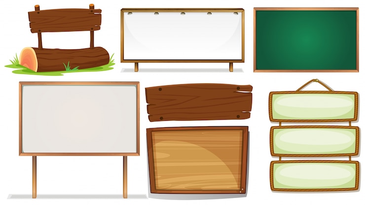 Vetor grátis ilustração de diferentes desenhos de placas de madeira