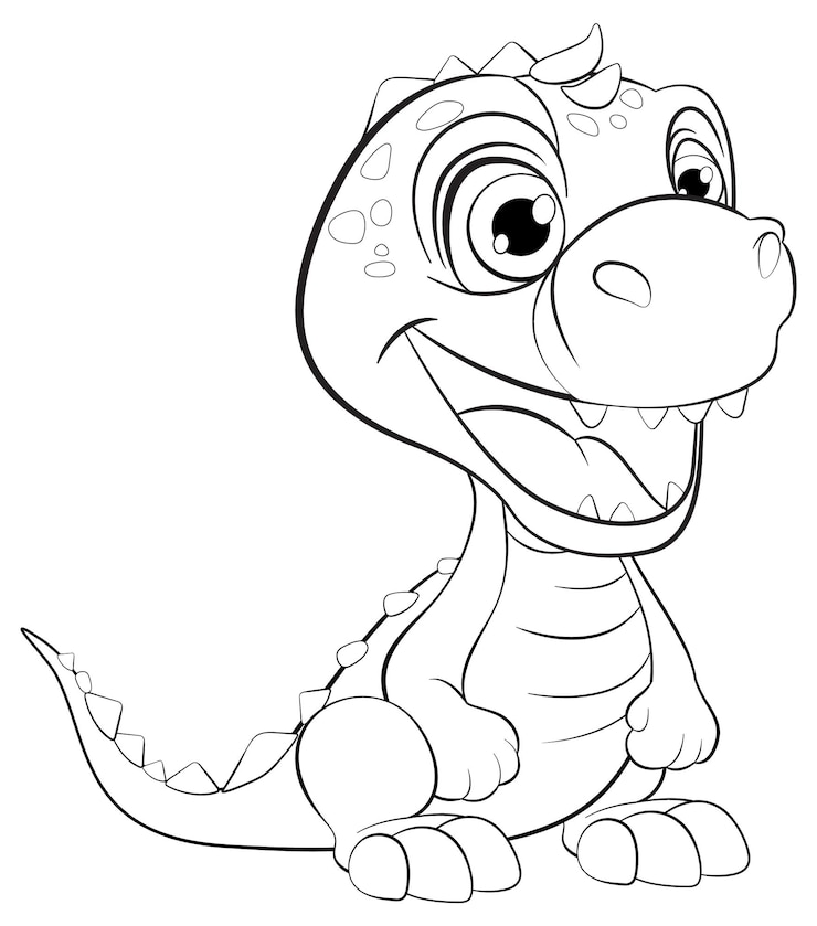 Vetor grátis ilustração de dinossauro de desenho animado amigável