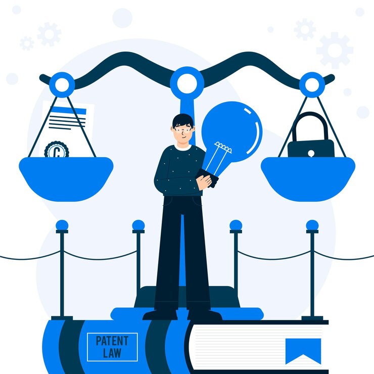 Vetor grátis ilustração de direitos autorais de lei de patente
