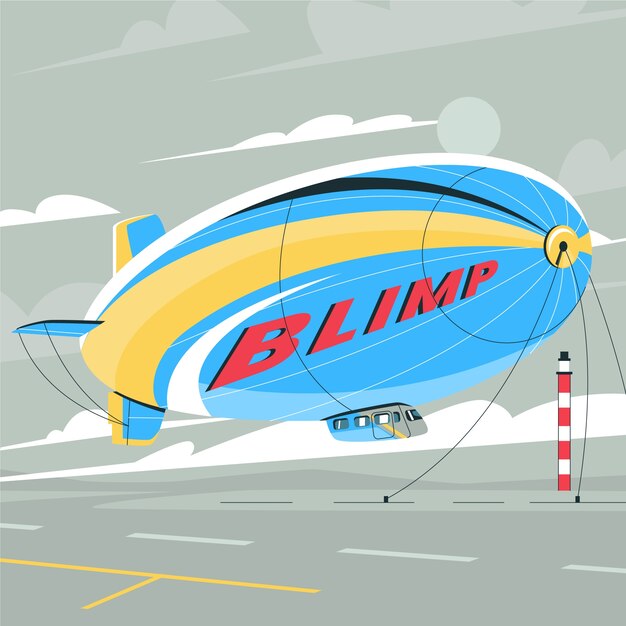 Ilustração de dirigível desenhado à mão