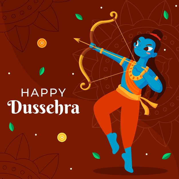 Ilustração de dussehra plana