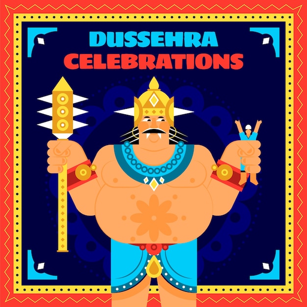 Vetor grátis ilustração de dussehra plana