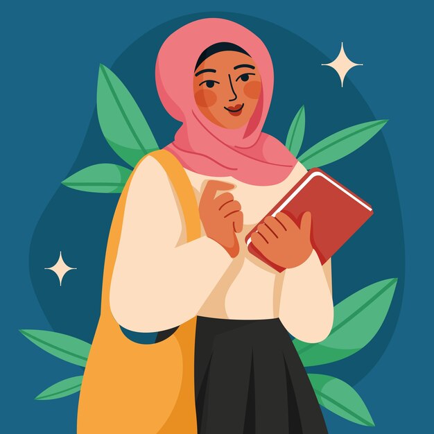 ilustração de educação de meninas muçulmanas