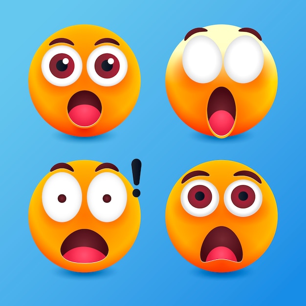Vetor grátis ilustração de emoji chocado com gradiente