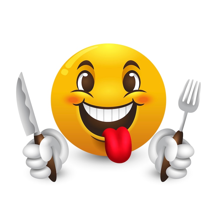 Vetor grátis ilustração de emoji com gradiente de fome