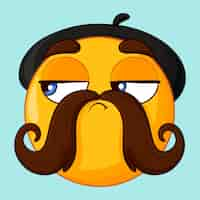 Vetor grátis ilustração de emoji de bigode desenhada à mão