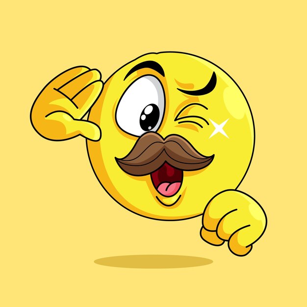 Ilustração de emoji de bigode desenhada à mão