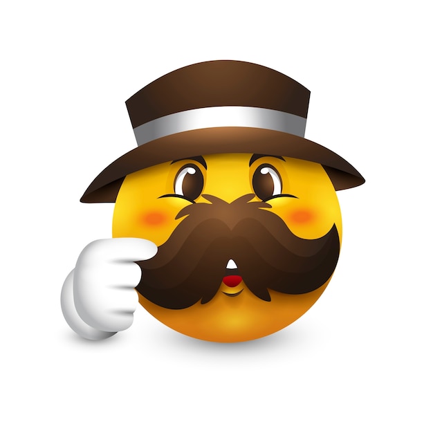 Vetor grátis ilustração de emoji de bigode em gradiente