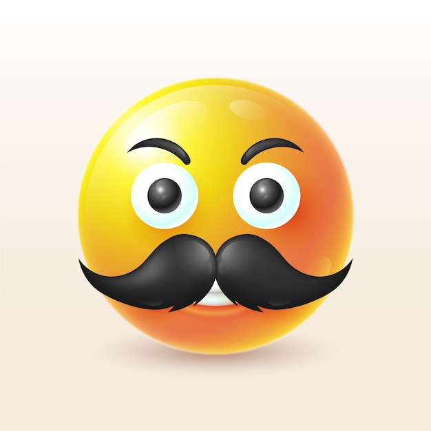 Vetor grátis ilustração de emoji de bigode gradiente