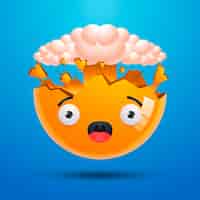 Vetor grátis ilustração de emoji de cabeça em gradiente explodindo