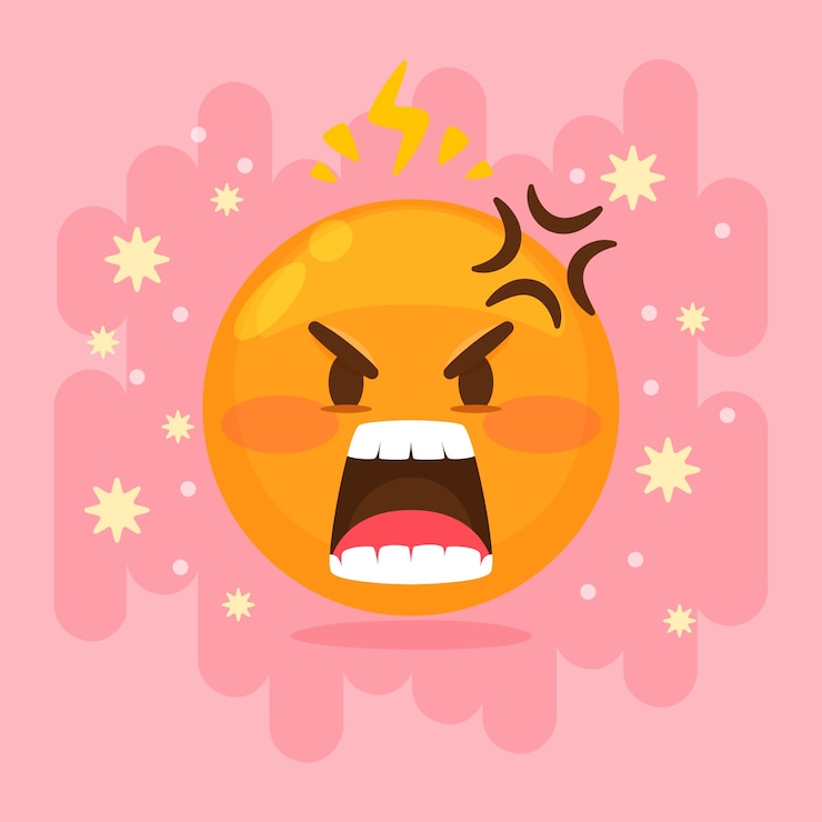 Vetor grátis ilustração de emoji de ódio de design plano