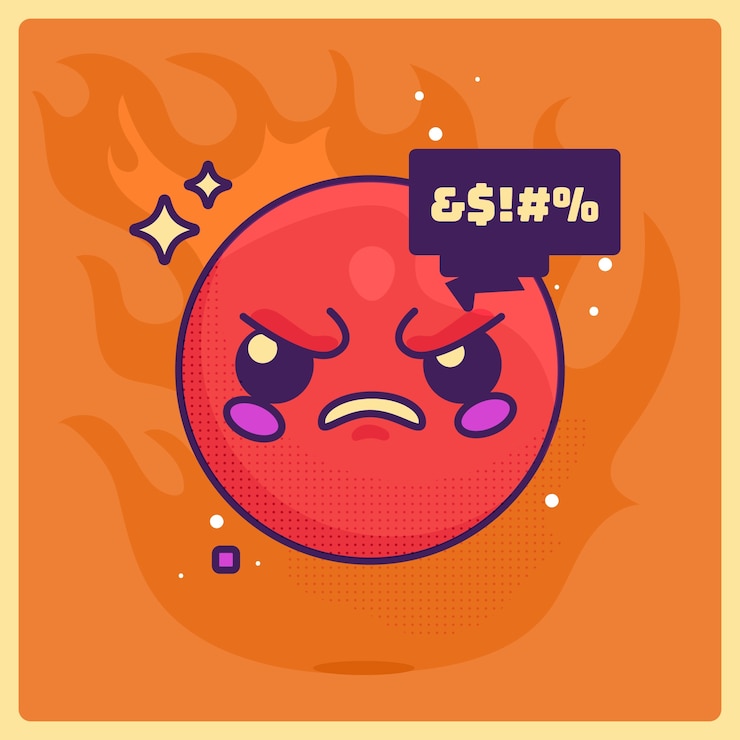 Vetor grátis ilustração de emoji de ódio desenhada à mão