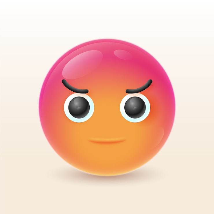 Vetor grátis ilustração de emoji de ódio gradiente