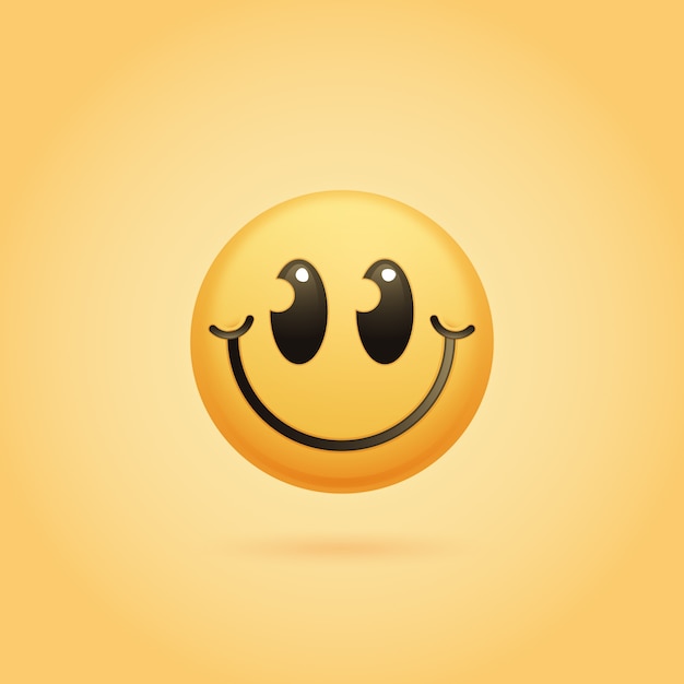 Vetor grátis ilustração de emoji de sorriso retro com gradiente