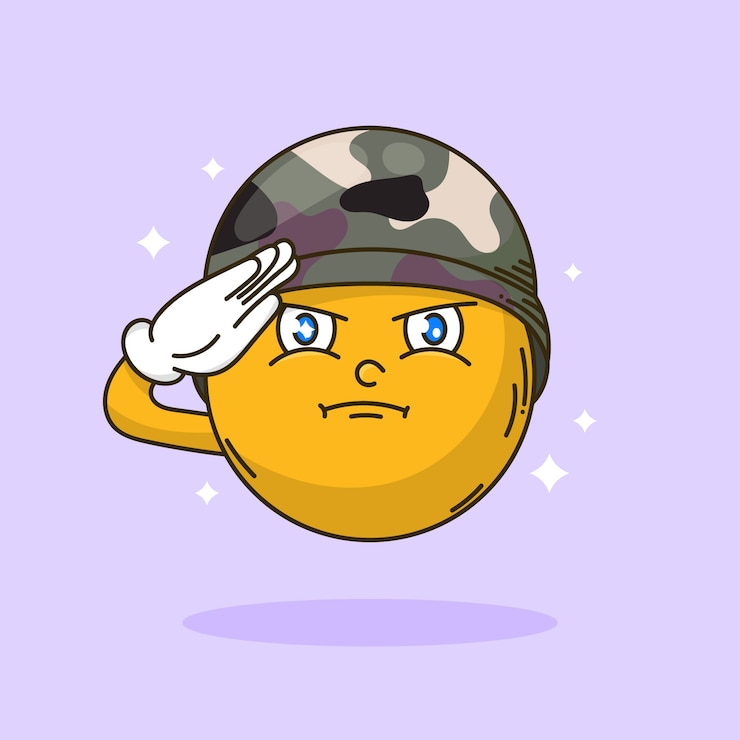 Vetor grátis ilustração de emoji do exército