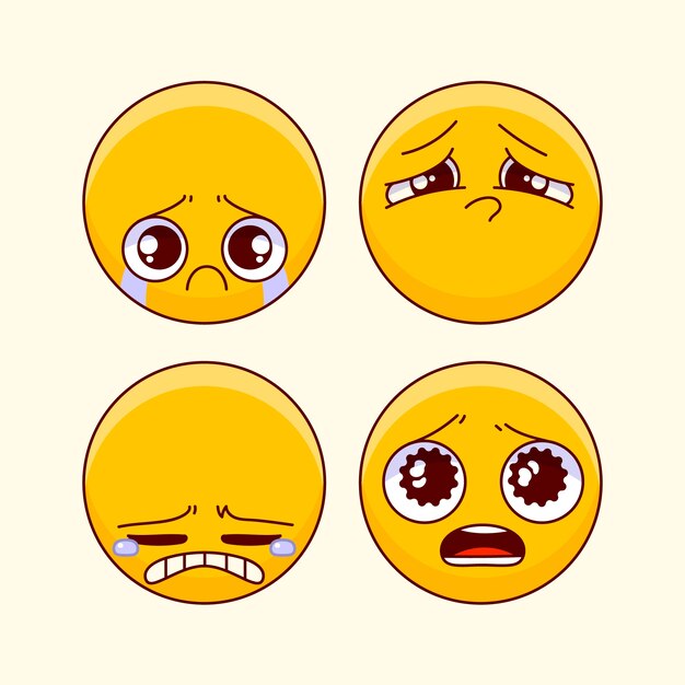 Ilustração de emoji triste desenhada à mão