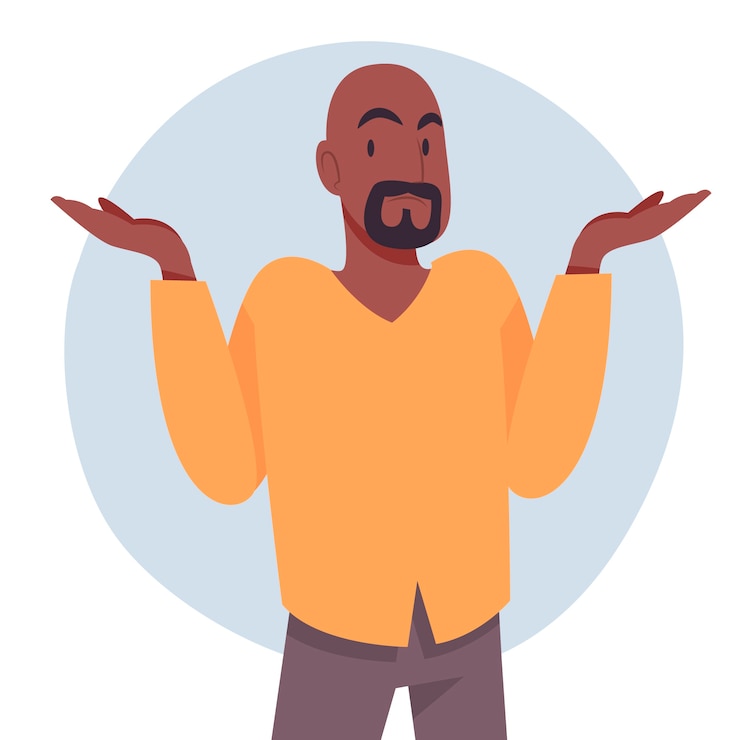 Vetor grátis ilustração de encolher de ombros de design plano desenhado à mão