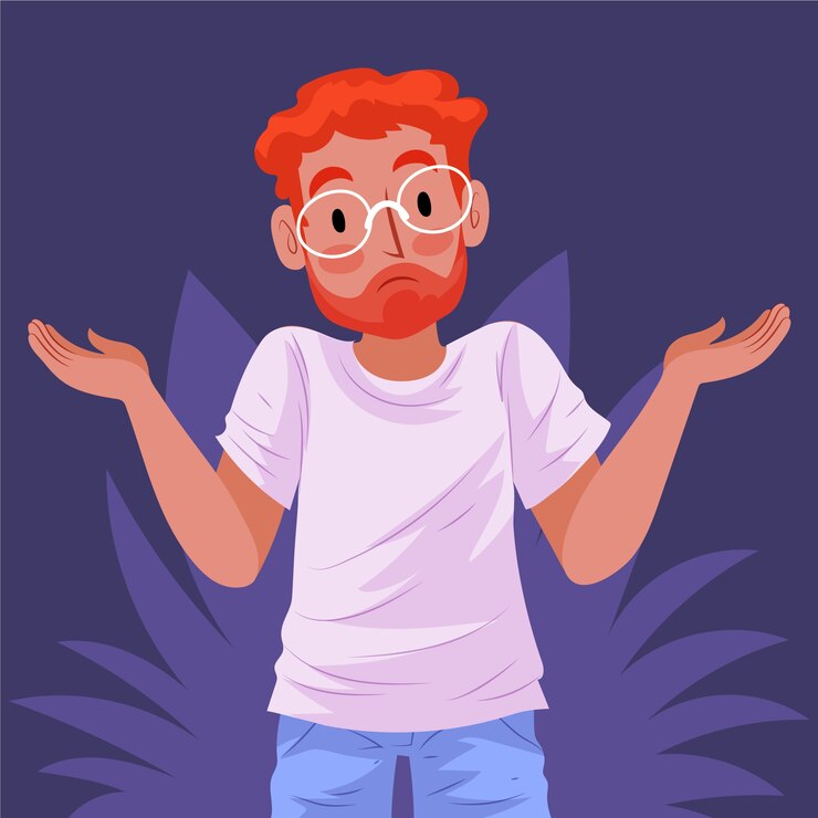 Vetor grátis ilustração de encolher de ombros de design plano desenhado à mão