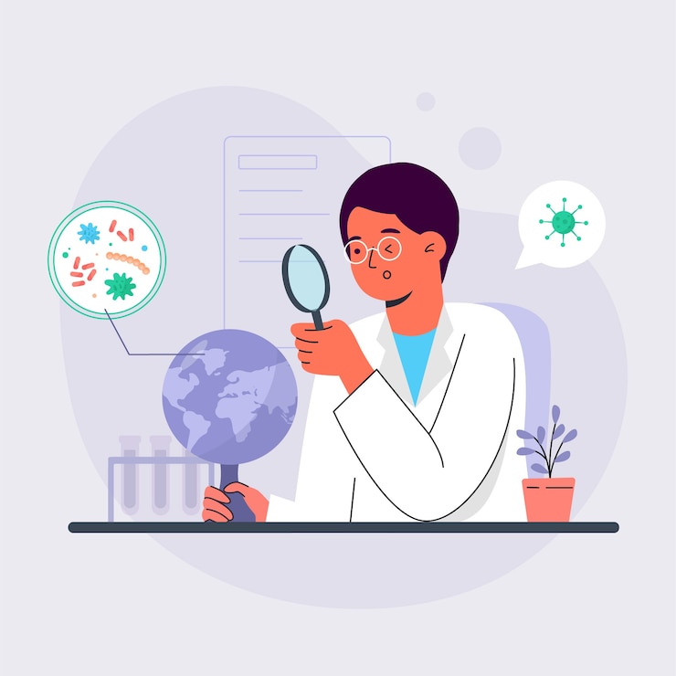 Vetor grátis ilustração de epidemiologia desenhada à mão