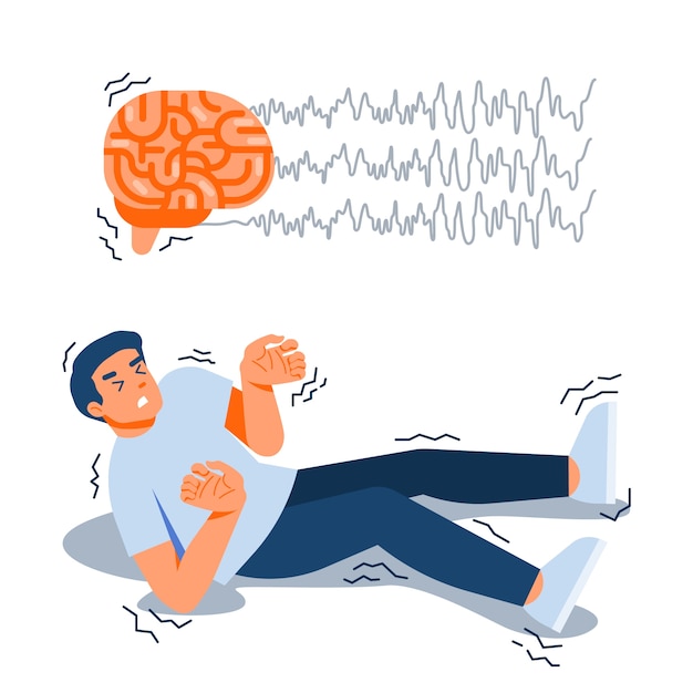 Vetor grátis ilustração de epilepsia de design plano desenhado à mão