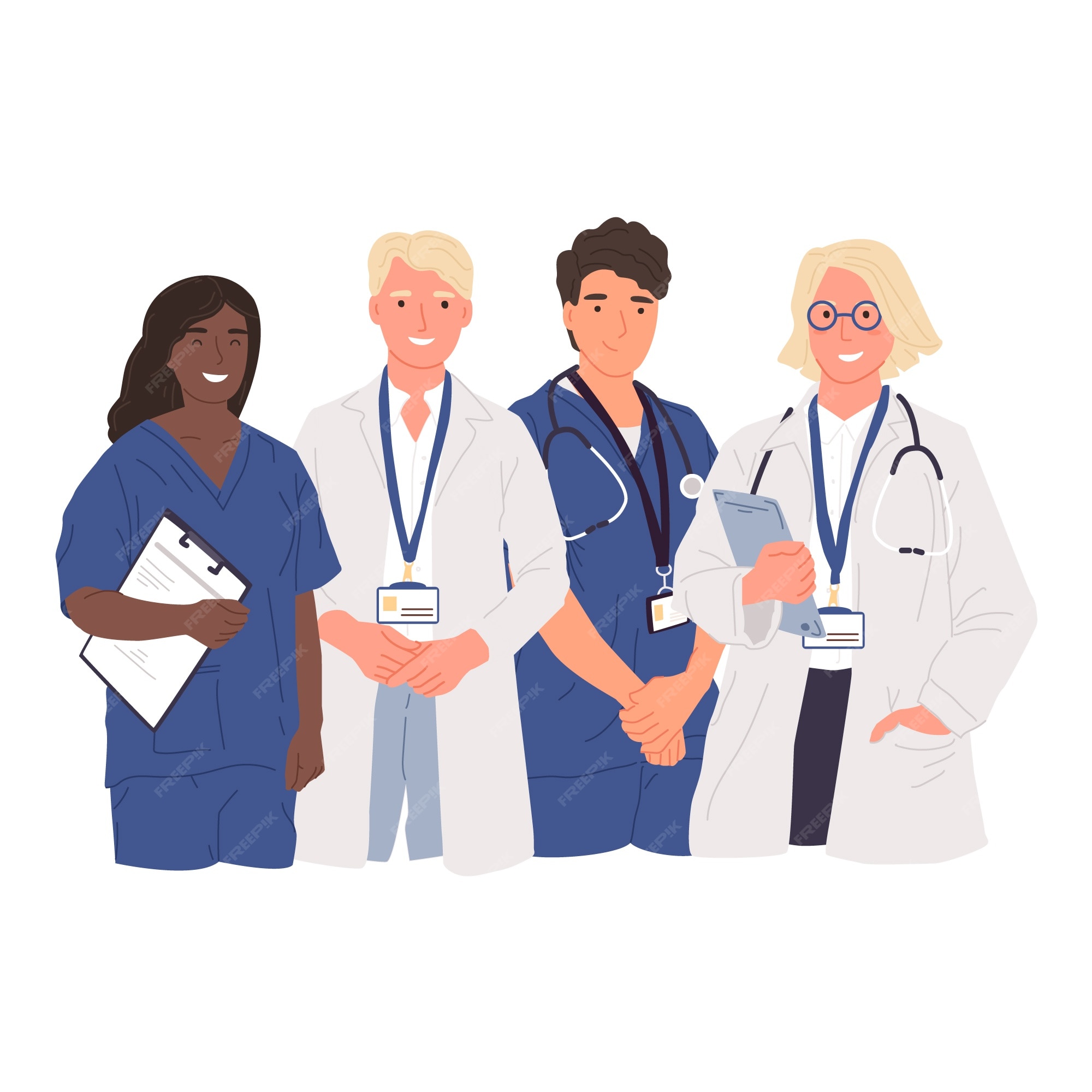 Ilustração Em Vetor Desenho Animado Equipe Médica PNG , Equipe Médica,  Médicos, Mulher De Médico Imagem PNG e Vetor Para Download Gratuito