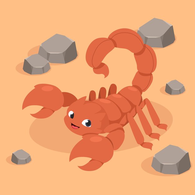 Ilustração de escorpião desenhada à mão