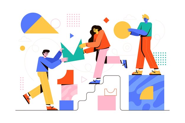 Ilustração de espírito comunitário desenhada à mão