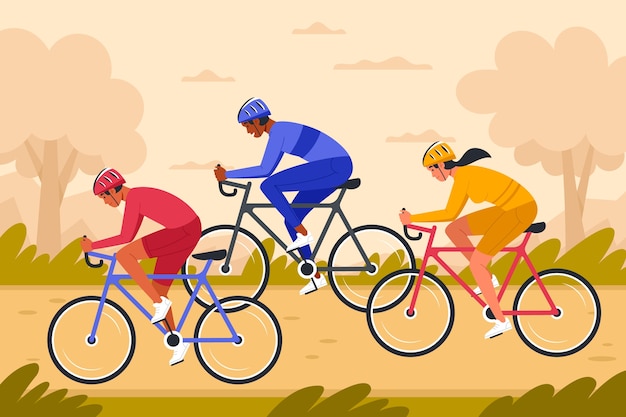 Vetor grátis ilustração de esporte de corrida de bicicleta