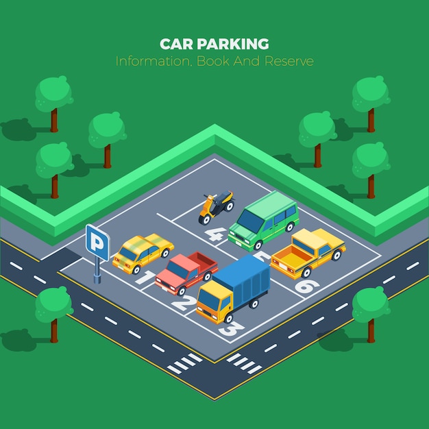 Ilustração de estacionamento de carro