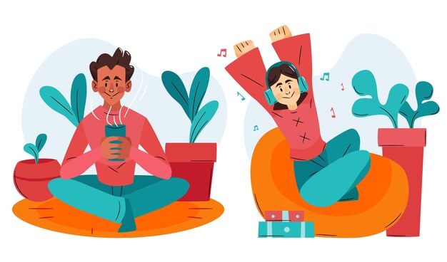 Ilustração de estilo de vida de higiene desenhada à mão plana