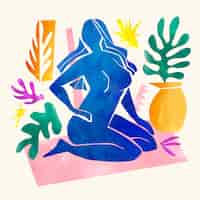 Vetor grátis ilustração de estilo matisse aquarela