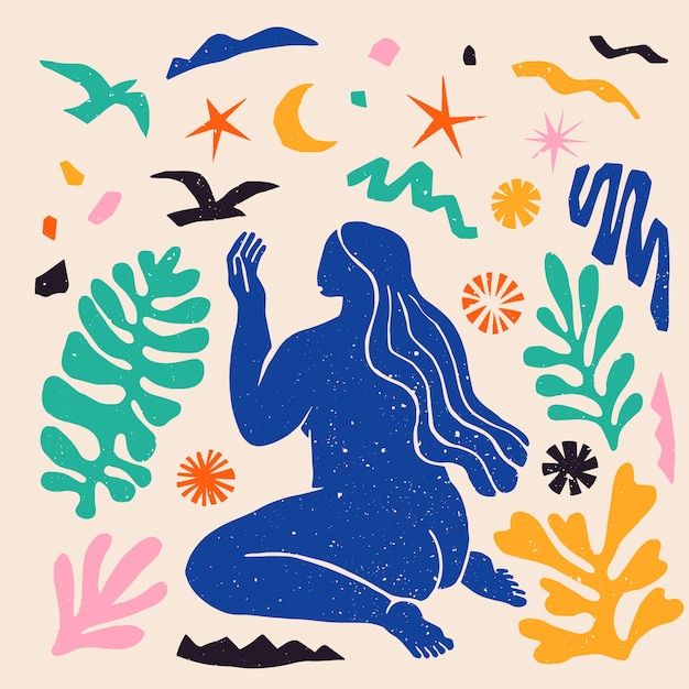 Ilustração de estilo matisse de design plano