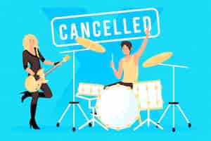 Vetor grátis ilustração de eventos musicais cancelados