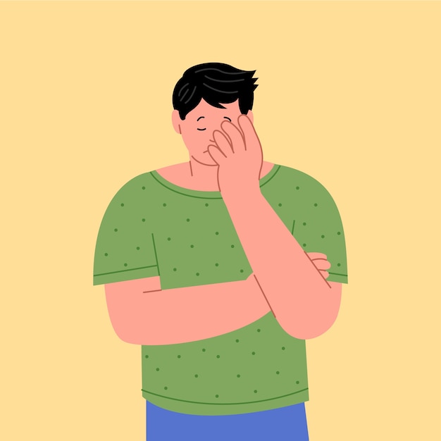 Ilustração de facepalm desenhada à mão