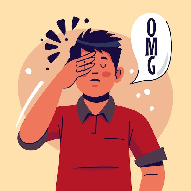 Ilustração de facepalm desenhada à mão