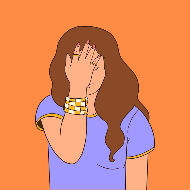 Ilustração de facepalm desenhada à mão