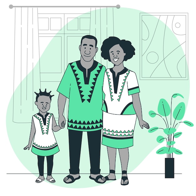 Vetor grátis ilustração de família africana