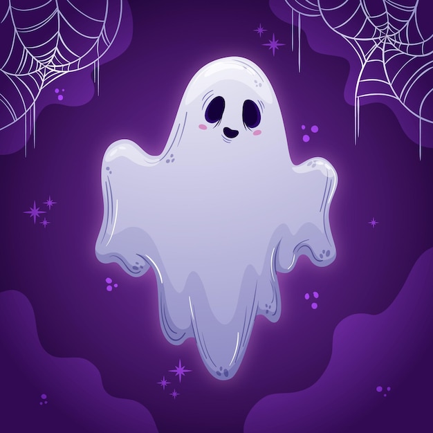 Vetor grátis ilustração de fantasma de halloween desenhado à mão