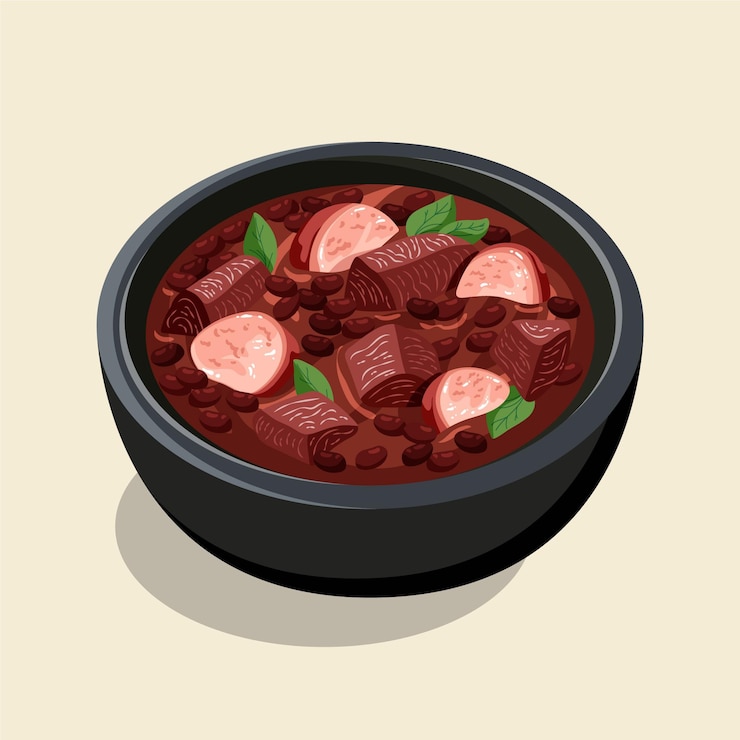 Vetor grátis ilustração de feijoada desenhada à mão