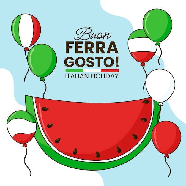 Vetor grátis ilustração de ferragosto desenhada à mão