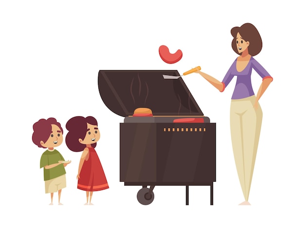 Ilustração de festa de churrasco