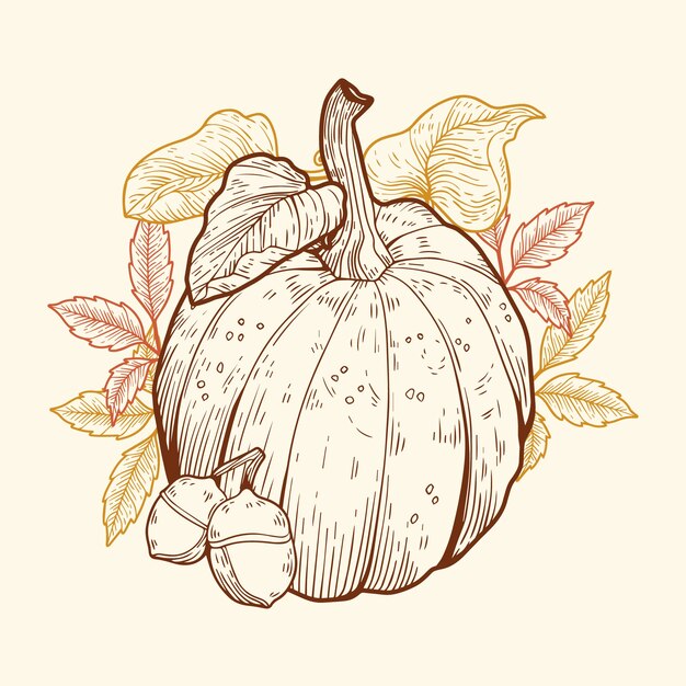 Ilustração de festival de colheita desenhada à mão