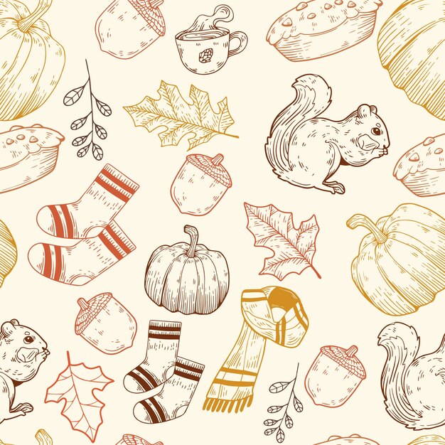 Ilustração de festival de colheita desenhada à mão