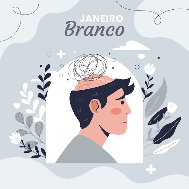 Ilustração de Flat Janeiro Branco