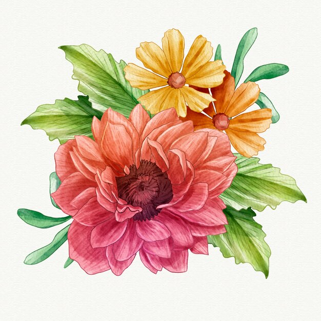 Ilustração de flores em aquarela